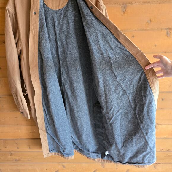 Duluth Trading Co Men's Fire Hose Fleece-Lined Robe Brown Medium Overcoat - Picture 4 of 9